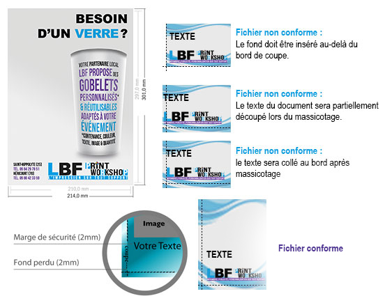 Préparation de fichiers marges et bords de coupe